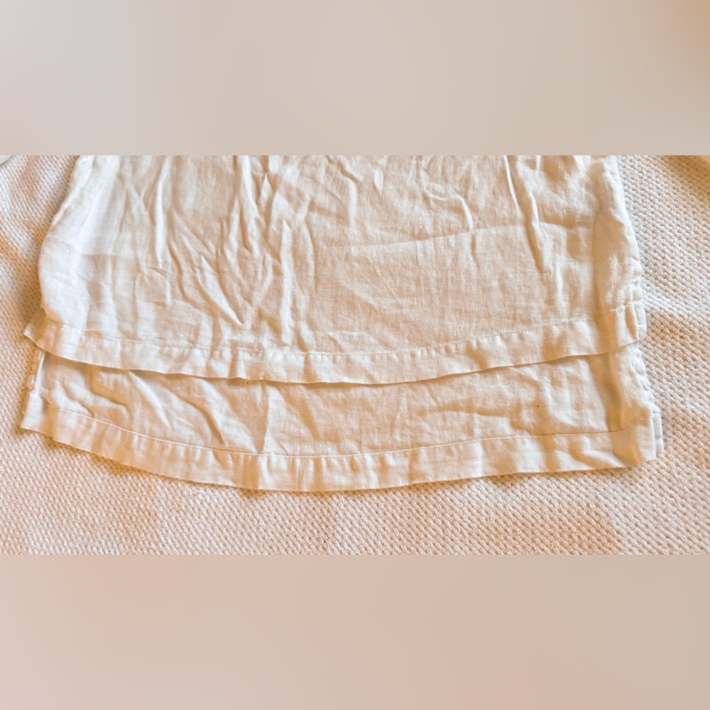 ELLEN TRACY White Linen Lace-Up Blouse Women’s Top - Picture 6 of 13